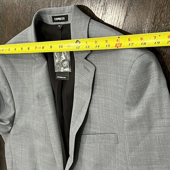 EXPRESS Blazer Men’s 40L Extra Slim Gray Two Button Sport Coat Career  Preppy - Picture 10 of 10
